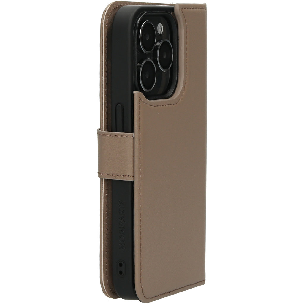 Mobiparts Leather 2 in 1 Wallet Case Apple iPhone 15 Pro Taupe - Afbeelding 4