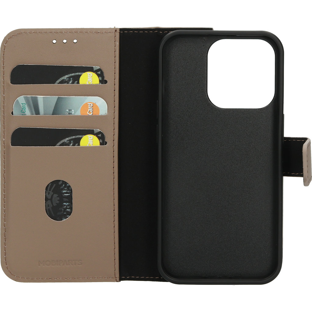Mobiparts Leather 2 in 1 Wallet Case Apple iPhone 15 Pro Taupe - Afbeelding 7