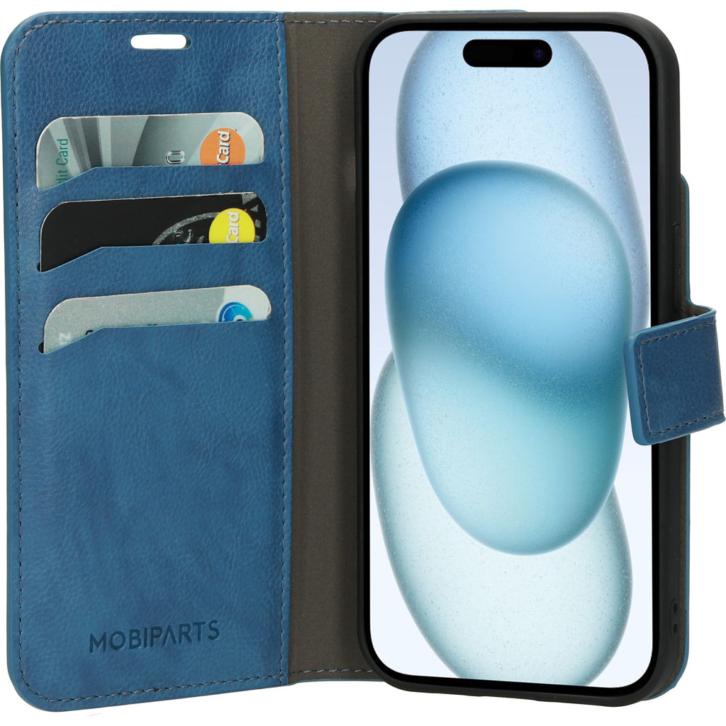 Mobiparts Classic Wallet Case Apple iPhone 15 Steel Blue