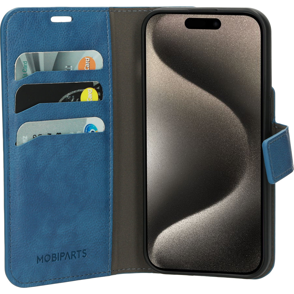 Mobiparts Classic Wallet Case Apple iPhone 15 Pro Steel Blue
