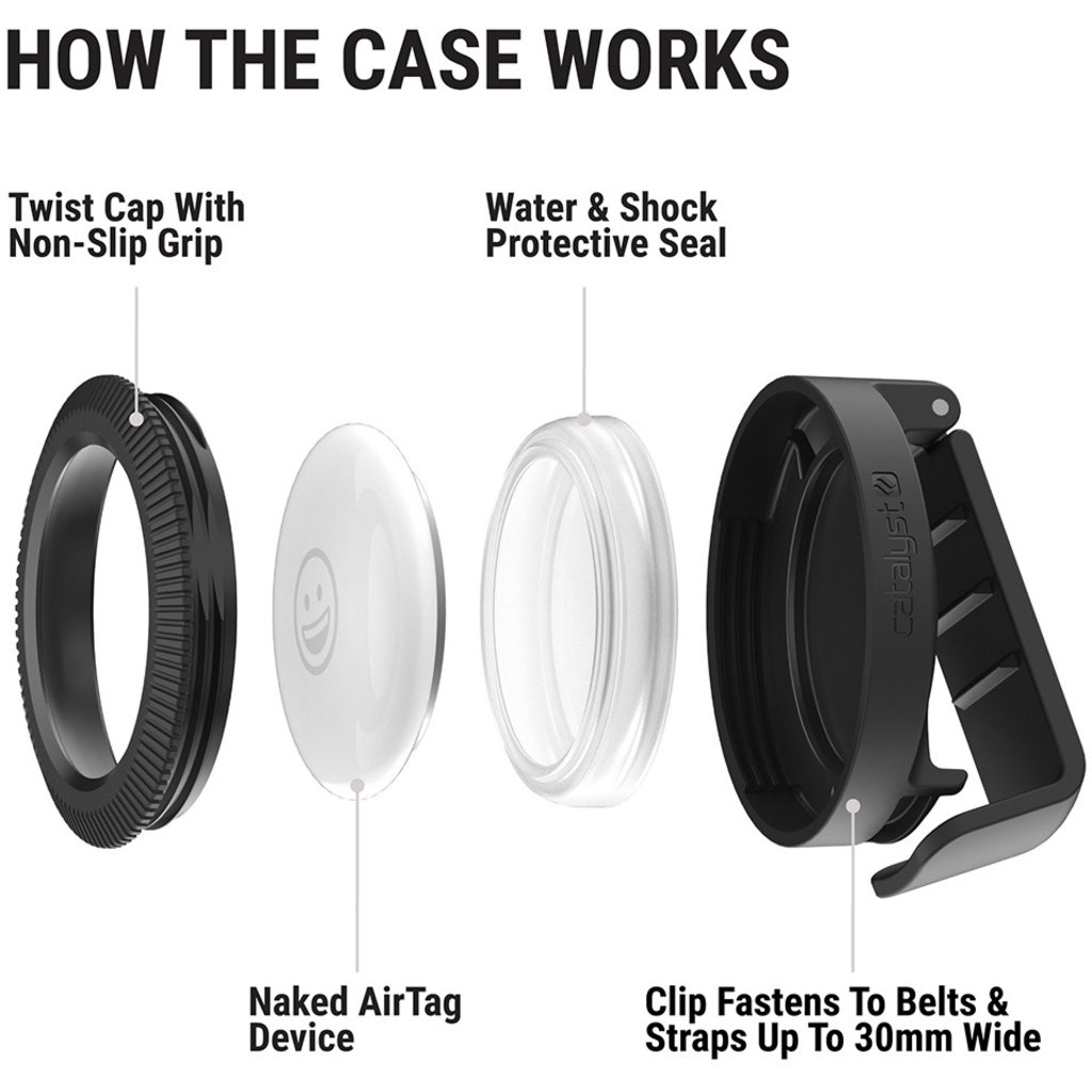 Catalyst Clip It Case for AirTag Stealth Black - Afbeelding 2