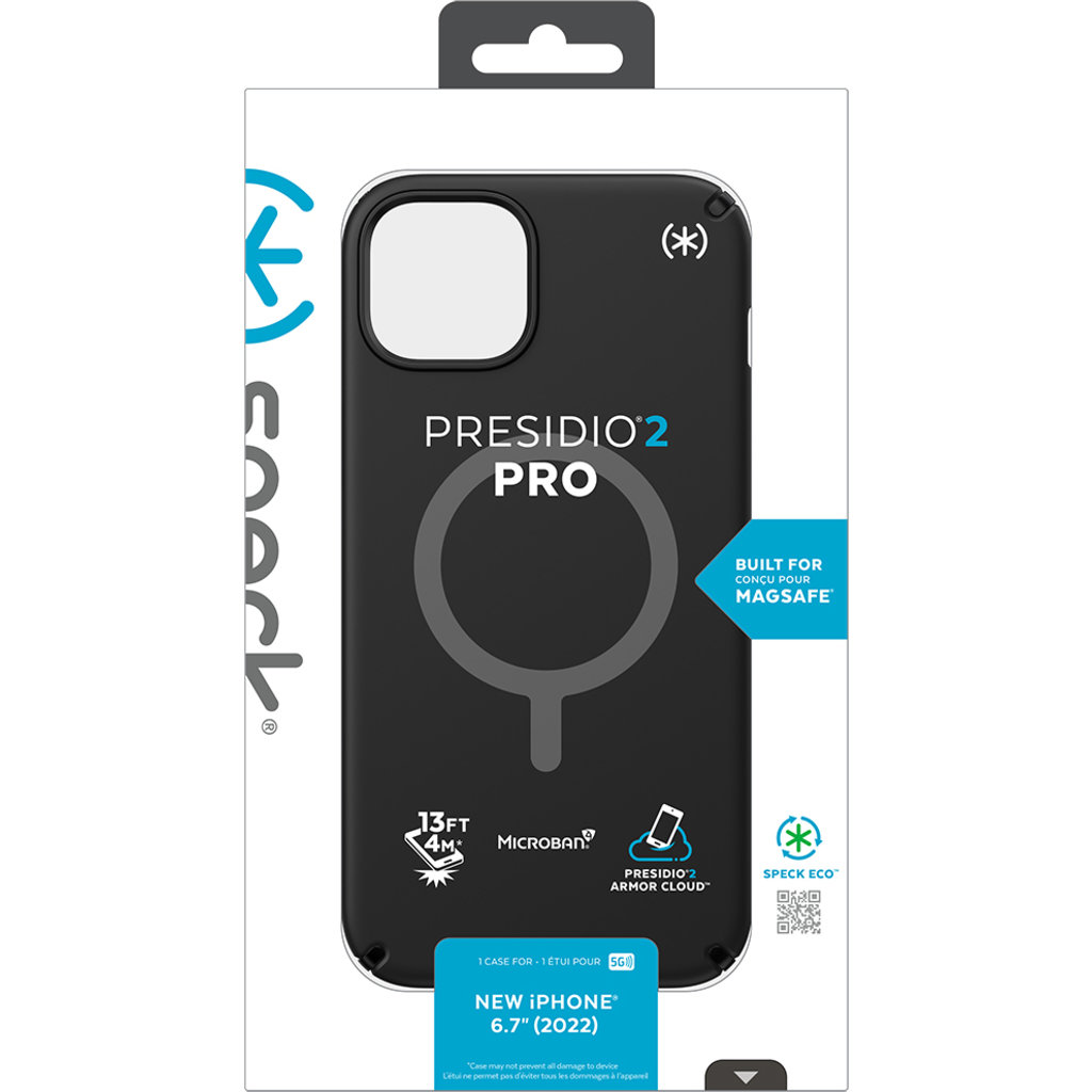 Speck Presidio2 Pro + MS Apple iPhone 14 Plus/15 Plus Black - with Microban