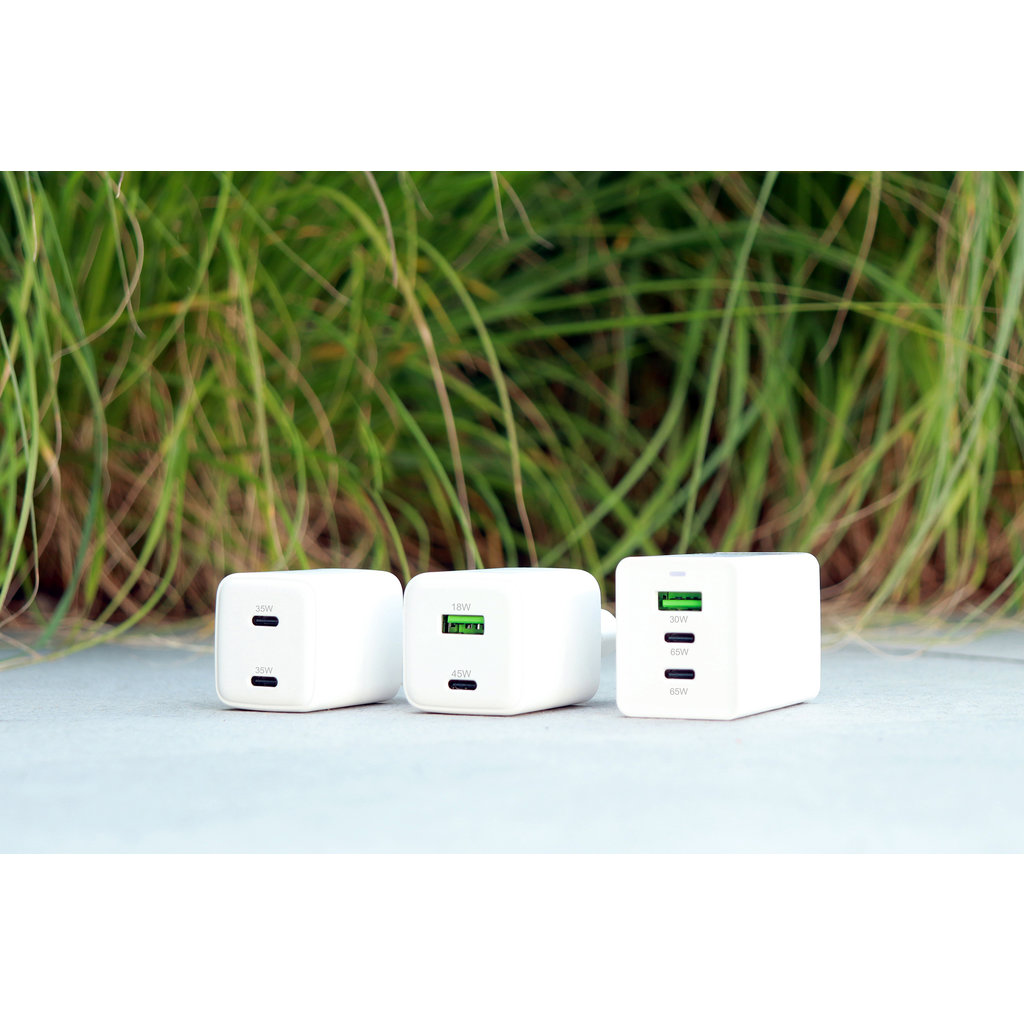 Mobiparts GaN Wall Charger Dual USB-C 35W White (with PD) - Afbeelding 6