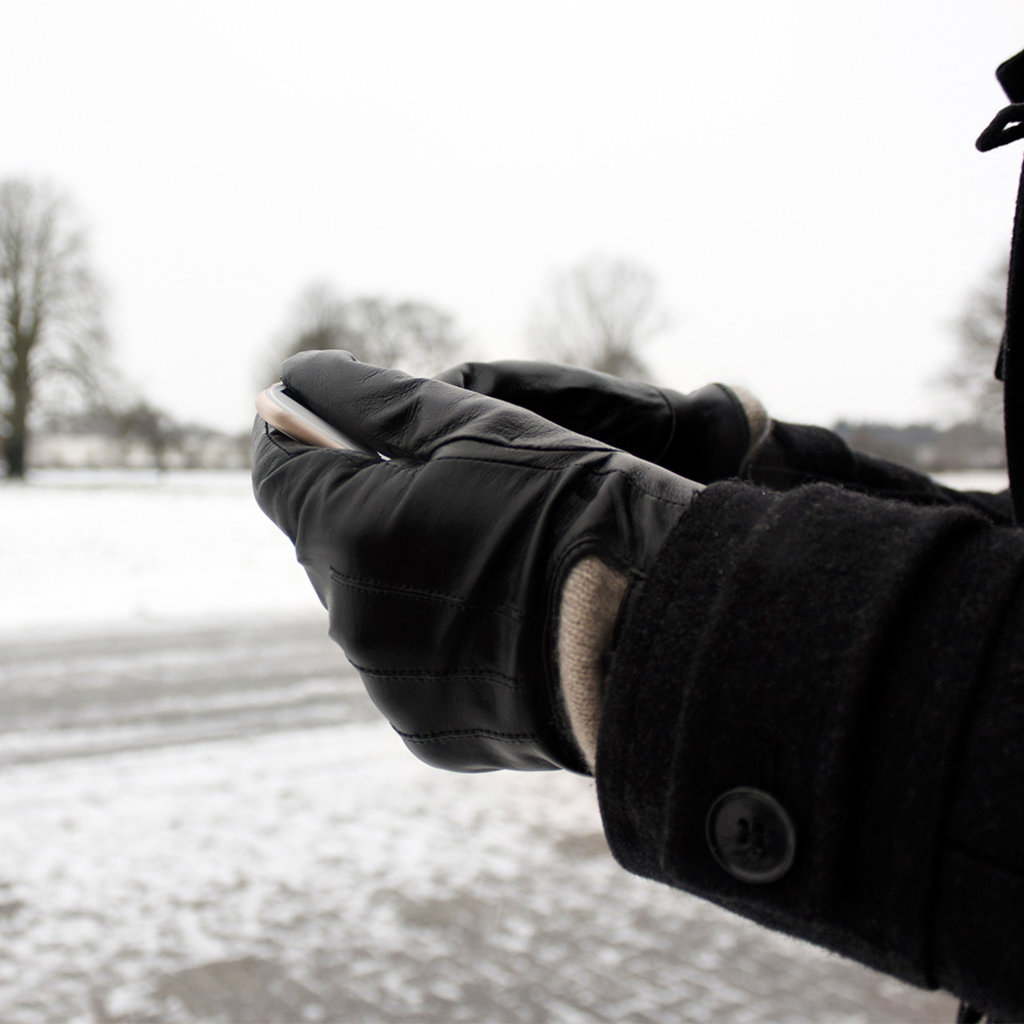 Uunique Lederen Touchscreen Handschoenen - Dames (maat S/M) - Afbeelding 7