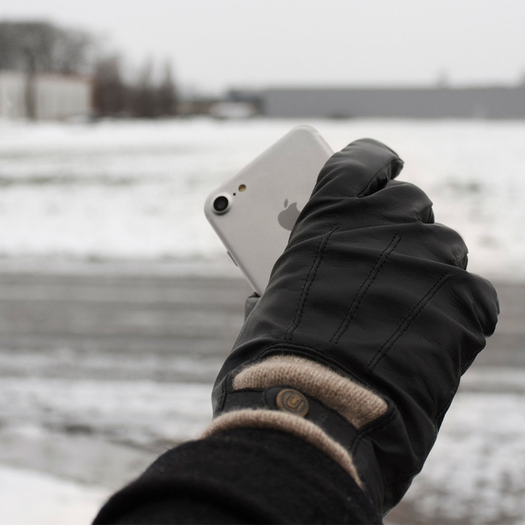 Uunique Lederen Touchscreen Handschoenen - Heren (maat L/XL) - Afbeelding 8