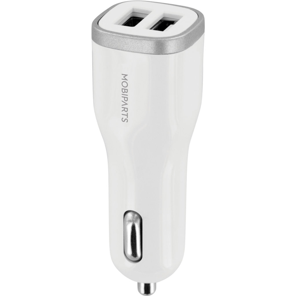 Mobiparts Car Charger Dual USB 24W/4.8A White - Afbeelding 4