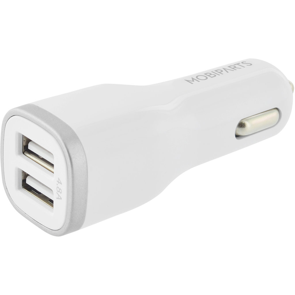Mobiparts Car Charger Dual USB 24W/4.8A White - Afbeelding 2