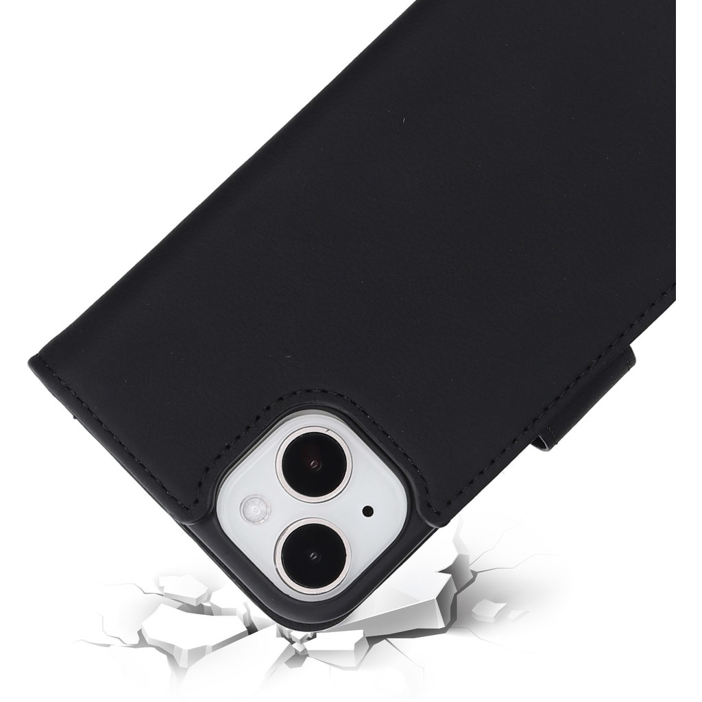 Mobiparts Leather Wallet Case Apple iPhone 15/14/13 Black (MagSafe Compatible)