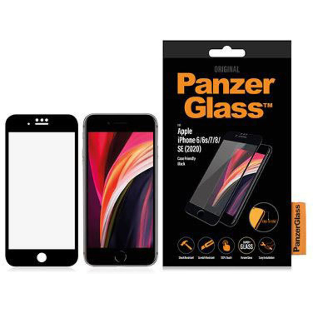 PanzerGlass Apple iPhone 6/6S/7/8/SE (2020/2022) Black CF Super+ Glass - Afbeelding 6