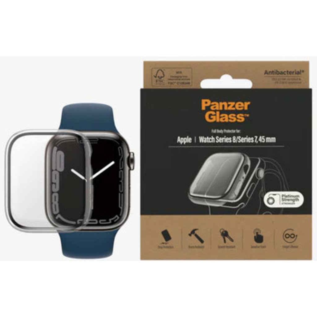 PanzerGlass Full Body Apple Watch 7 45 mm - Clear - Anti-Bacterial - Afbeelding 8
