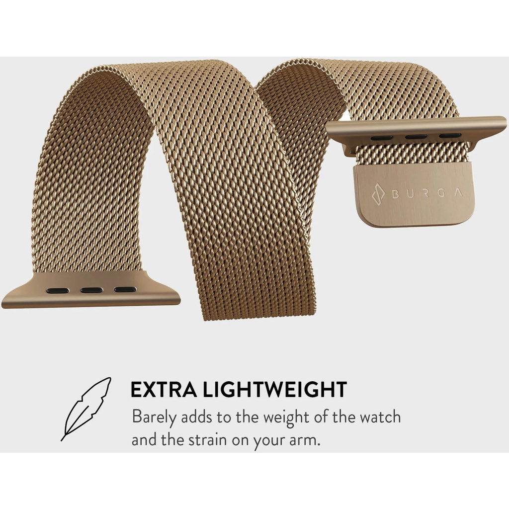 Burga Apple Watch Band Metal Mesh Gold 42mm / 44mm / 45mm - Afbeelding 14