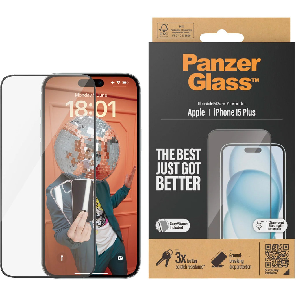 Panzerglass Apple iPhone 15 Plus - Ultra-Wide Fit with EasyAligner - Afbeelding 5