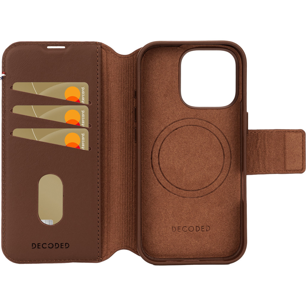 Decoded Leather Detachable Wallet Apple iPhone 16 Pro Tan - Afbeelding 5