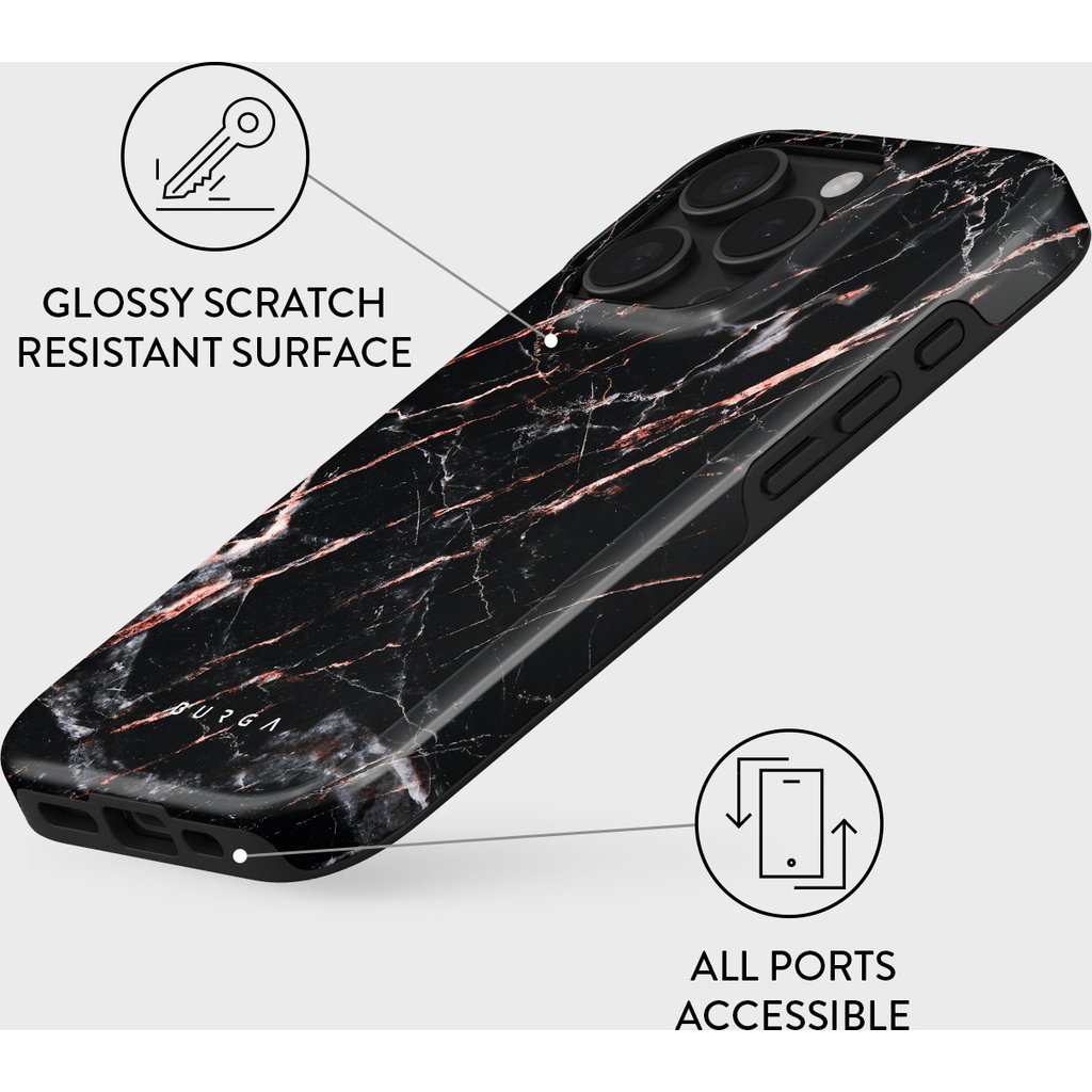 Burga Tough Case Apple iPhone 16 Pro - Rose Gold Marble - Afbeelding 2