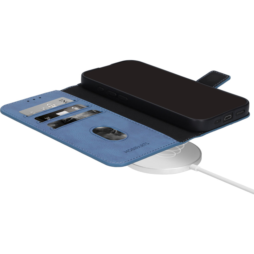 Mobiparts Classic Wallet Case Apple iPhone 16 Pro Steel Blue (MagSafe Compatible) - Afbeelding 3