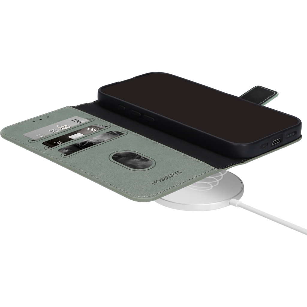 Mobiparts Classic Wallet Case Apple iPhone 16 Pro Stone Green (MagSafe Compatible) - Afbeelding 3