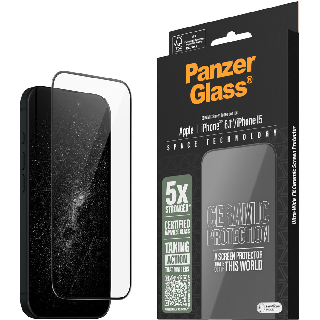Panzerglass Ceramic Apple iPhone 2024 6.1" - Ultra-Wide Fit - Afbeelding 7