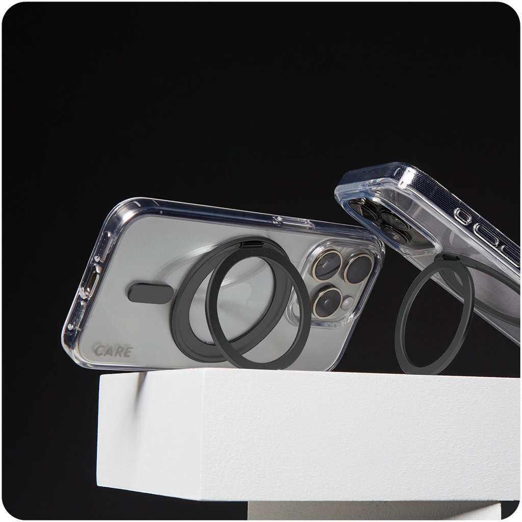 CARE by PanzerGlass Feature Case Transparent w. Black Kickstand & MagSafe iPhone '24 6.7" - Afbeelding 7