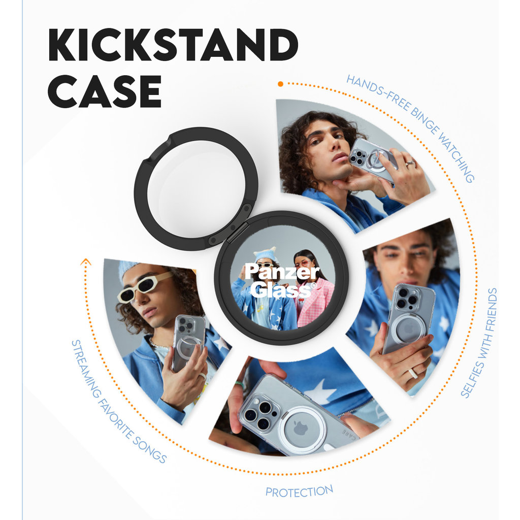 CARE by PanzerGlass Feature Case Transparent w. Black Kickstand & MagSafe iPhone '24 6.9" Pro - Afbeelding 3