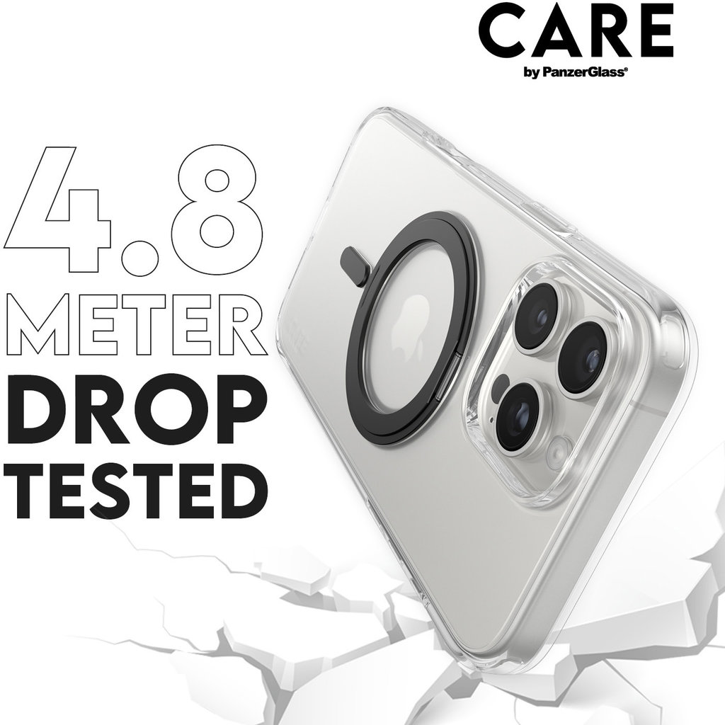 CARE by PanzerGlass Feature Case Transparent w. Black Kickstand & MagSafe iPhone '24 6.9" Pro - Afbeelding 9