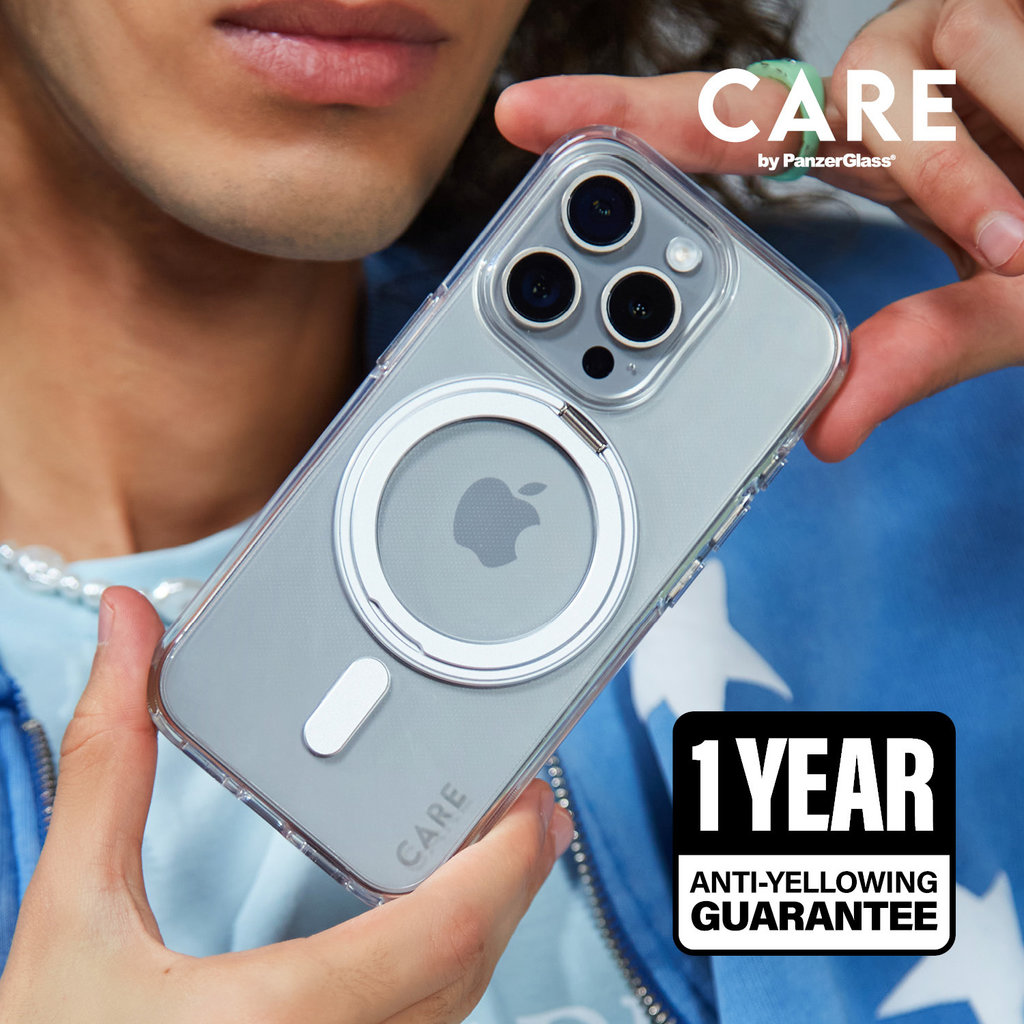 CARE by PanzerGlass Feature Case Transparent w. Silver Kickstand & MagSafe iPhone '24 6.9" Pro - Afbeelding 2