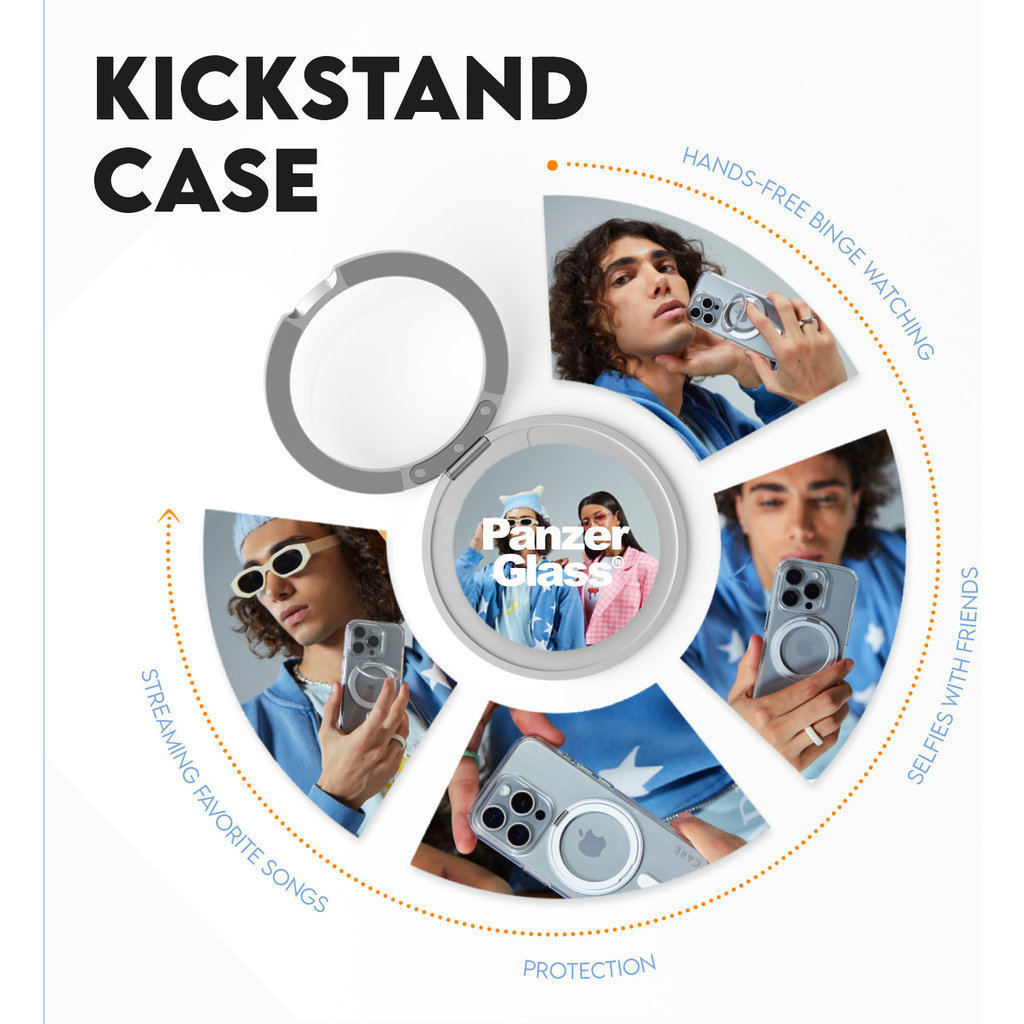 CARE by PanzerGlass Feature Case Transparent w. Silver Kickstand & MagSafe iPhone '24 6.9" Pro - Afbeelding 3