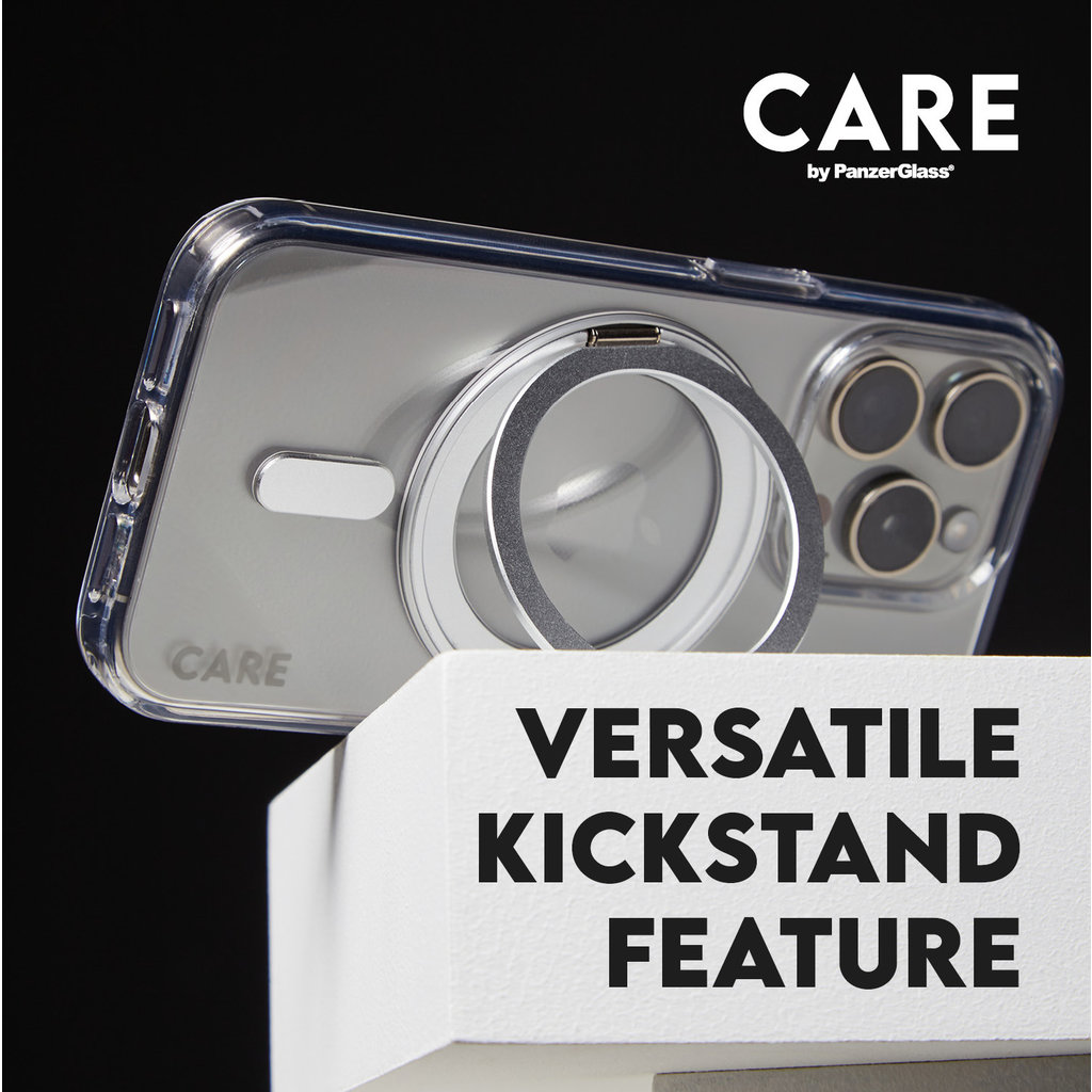 CARE by PanzerGlass Feature Case Transparent w. Silver Kickstand & MagSafe iPhone '24 6.9" Pro - Afbeelding 10
