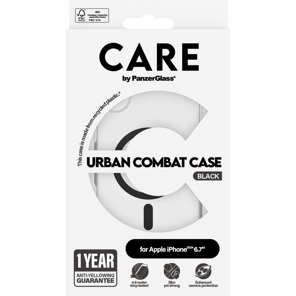 CARE by PanzerGlass Flagship Case Transparent Urban Combat w. Black MagSafe iPhone '24 6.7 - Afbeelding 5