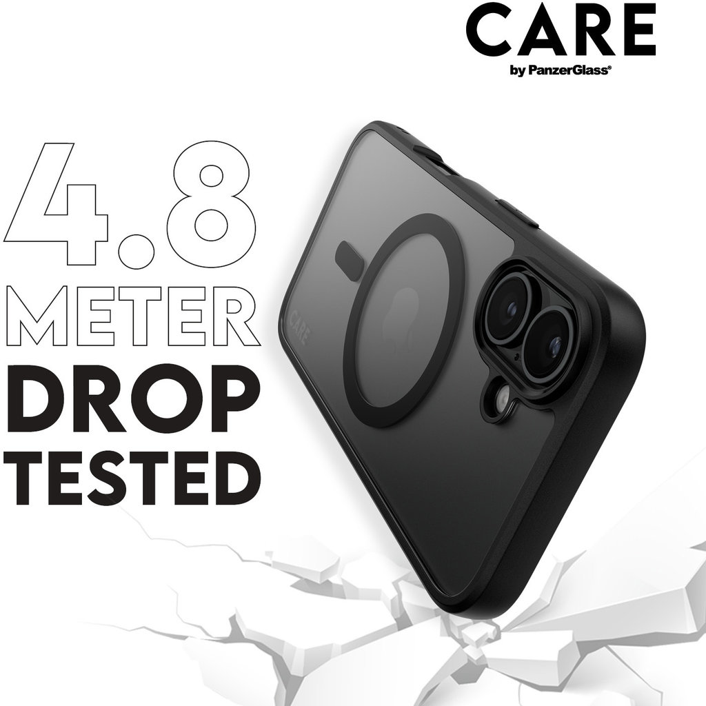 CARE by PanzerGlass Flagship Case Transparent Urban Combat w. Black Frame & MagSafe iPhone '24 6.1" - Afbeelding 6