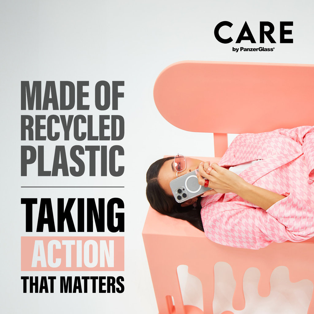 CARE by PanzerGlass Flagship Case Transparent Urban Combat w. Green MagSafe iPhone '24 6.3" Pro