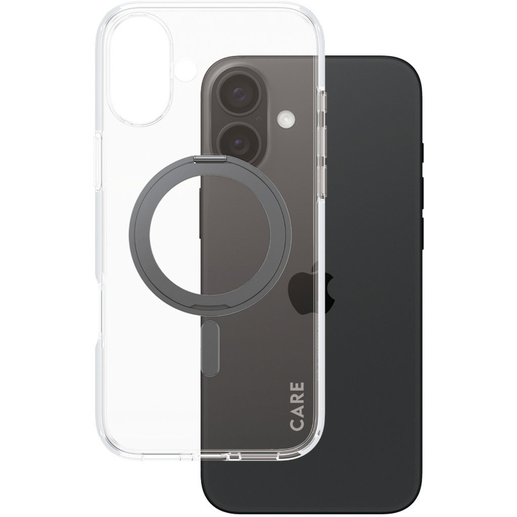 CARE by PanzerGlass Feature Case Transparent w. Black Kickstand & MagSafe iPhone '24 6.7" - Afbeelding 11