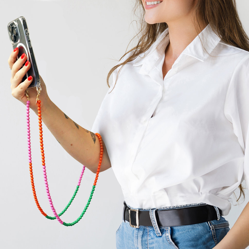 Casetastic Lanyard Beads - Orange/Pink/Green(125cm)