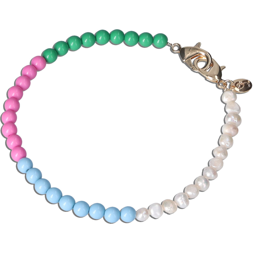 Casetastic Wrist band Beads and Pearls - Green/Pink/Blue(30cm) - Afbeelding 2