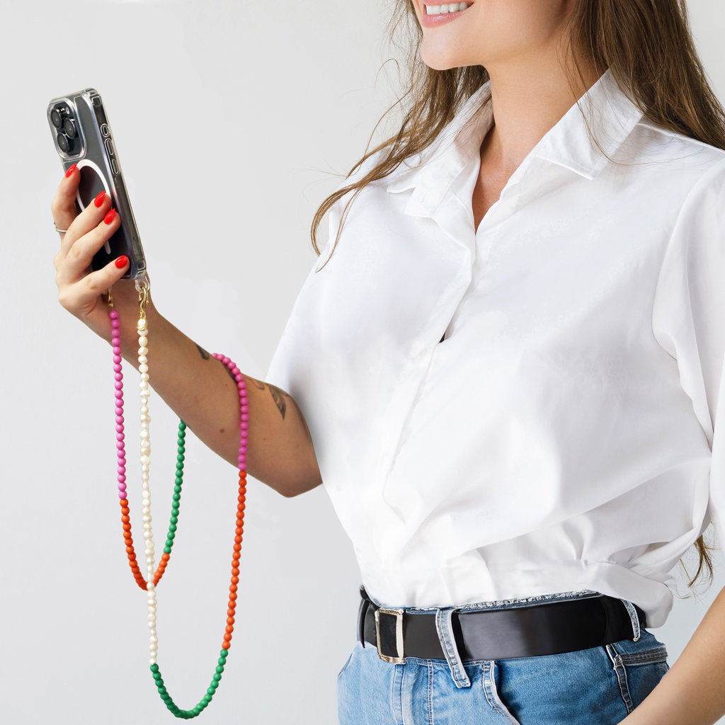 Casetastic Lanyard Beads and Pearls - Green/Pink/Orange(125cm)