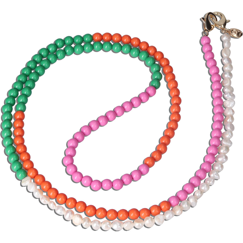 Casetastic Lanyard Beads and Pearls - Green/Pink/Orange(125cm) - Afbeelding 2