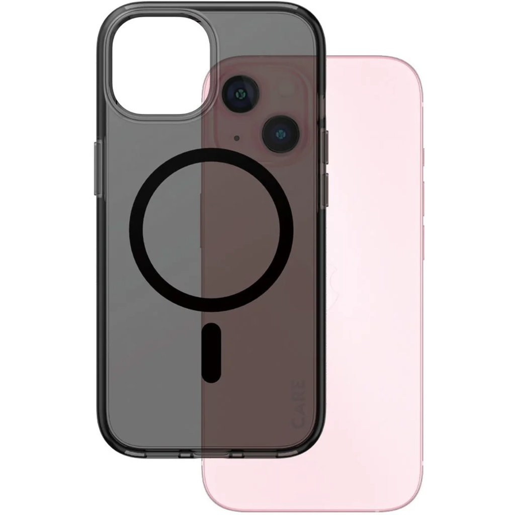 CARE by PanzerGlass Flagship Case Smokey Urban Combat w. Black MagSafe iPhone 15