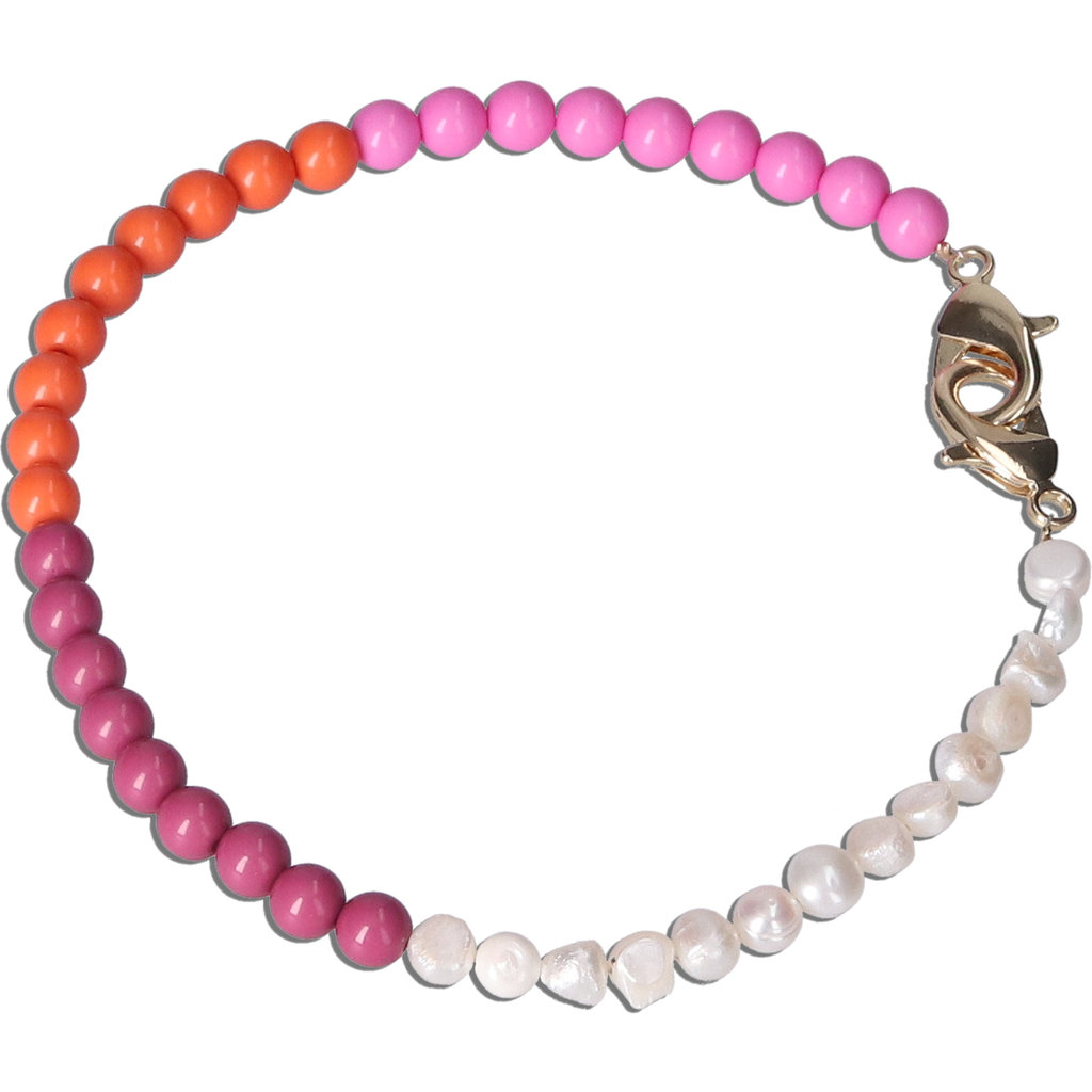 Casetastic Wrist band Beads and Pearls - Purple/Pink/Orange (30cm) - Afbeelding 2