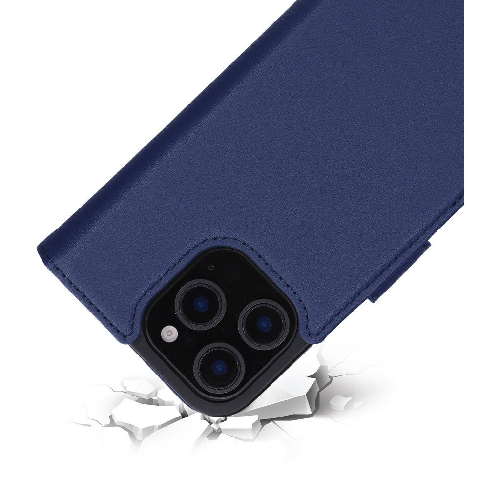 Mobiparts Leather Wallet Case Apple iPhone 16 Pro Blue (MagSafe Compatible) - Afbeelding 2