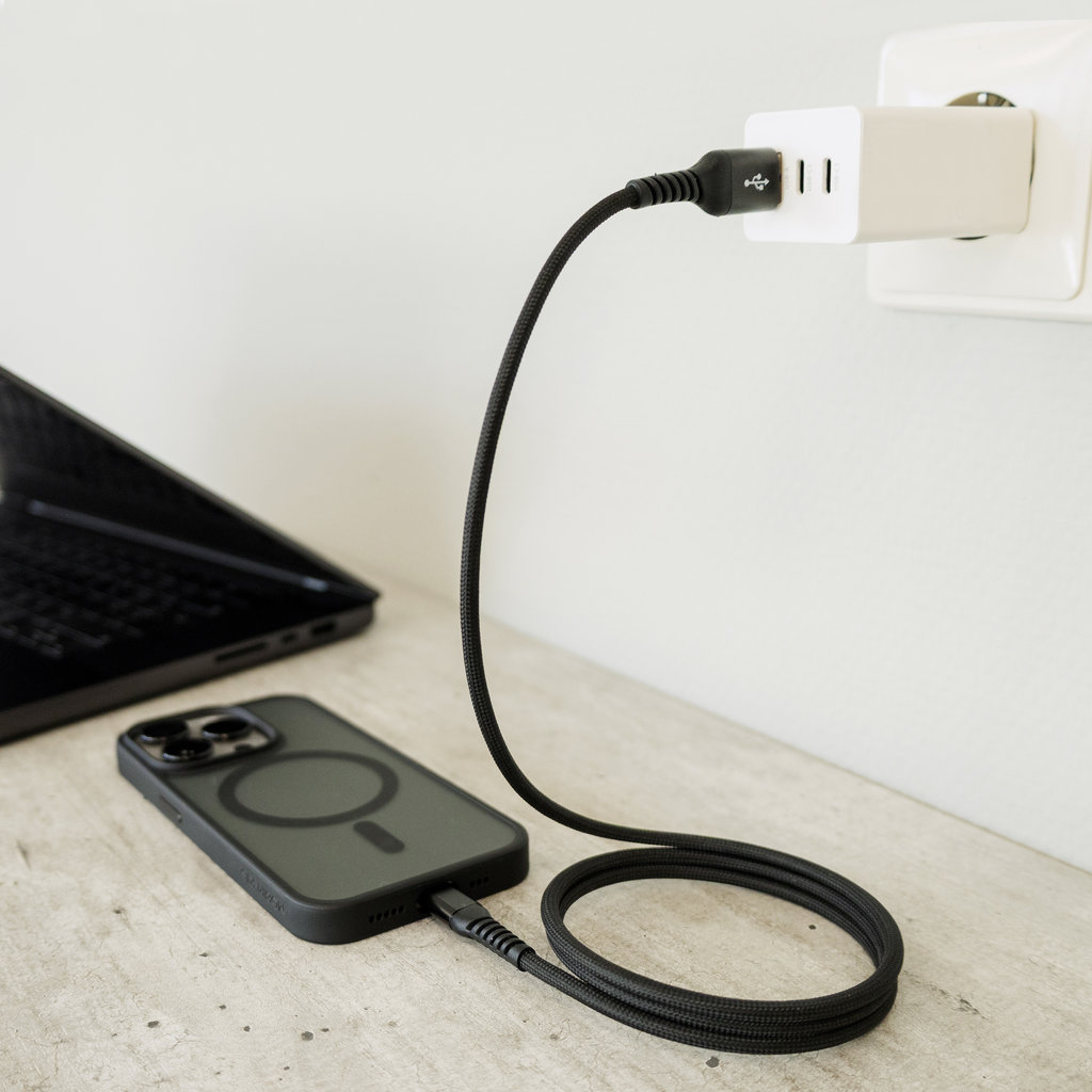 Mobiparts USB-C to USB-C Magnetic Braided Cable 1m Black - Afbeelding 5
