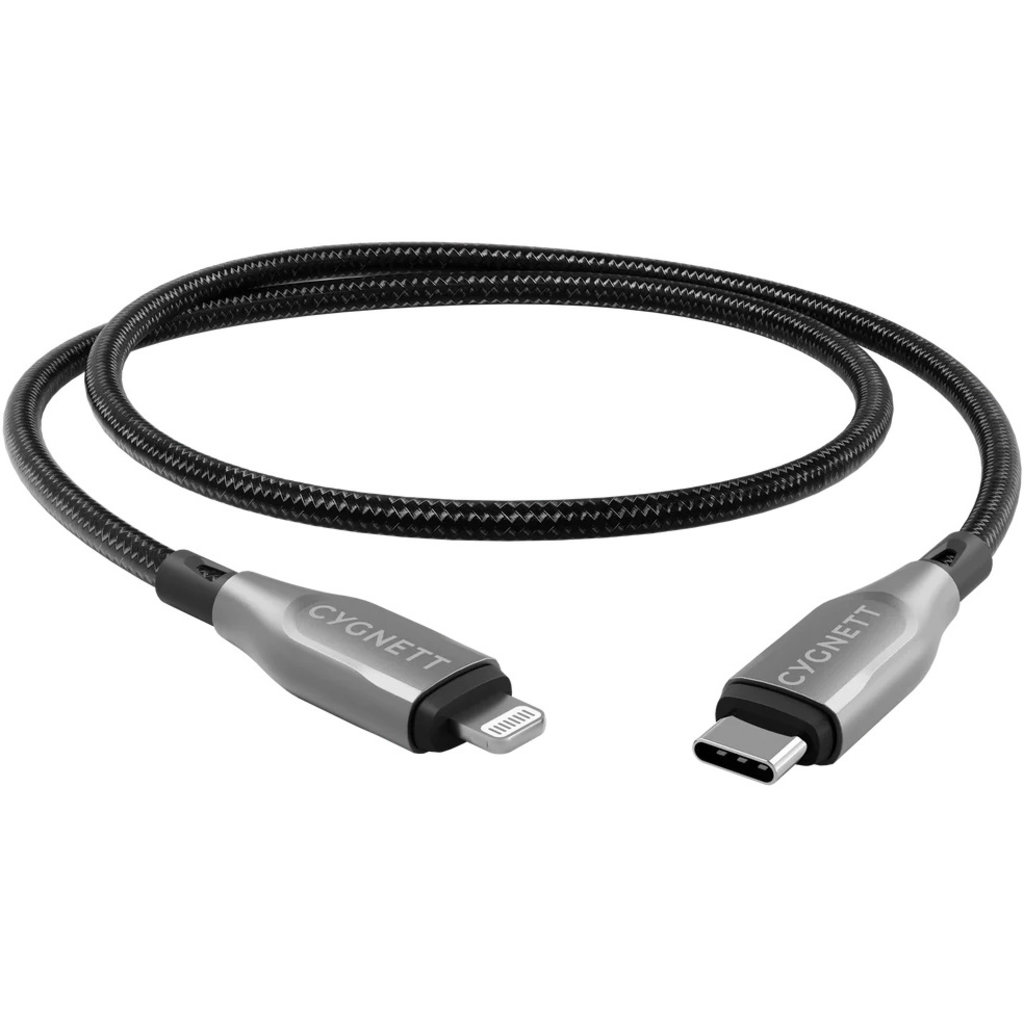 Cygnett Armoured Braided Lightning to USB-C Cable 1m Black - Afbeelding 3