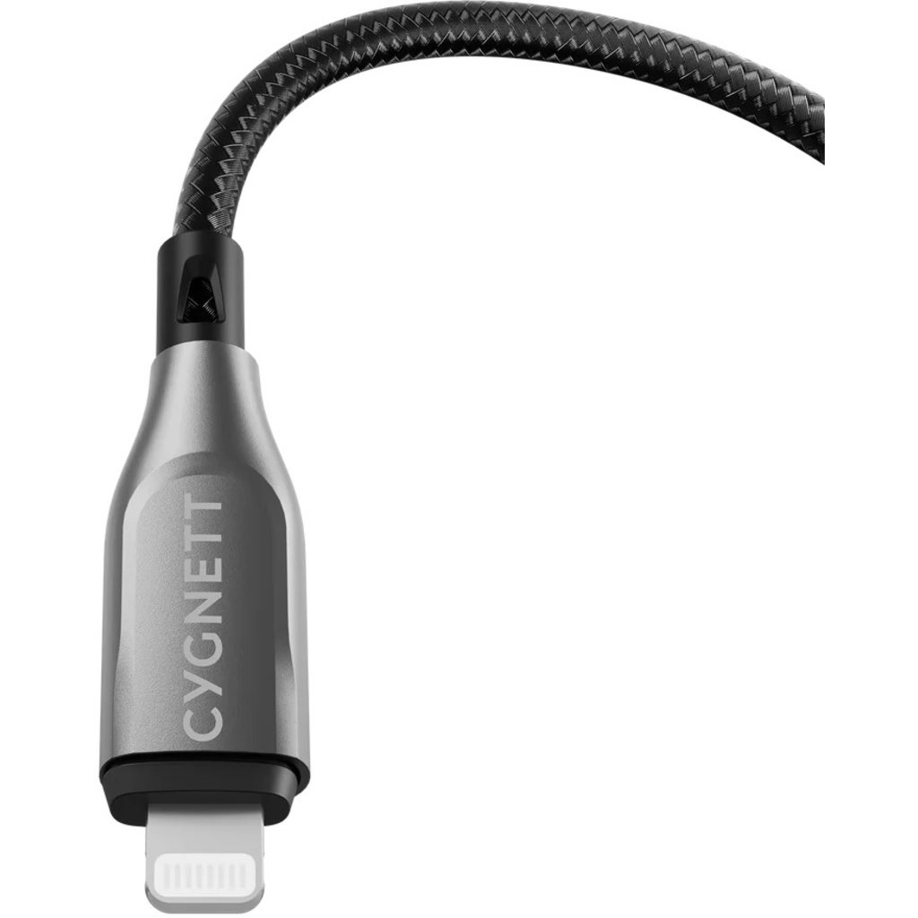Cygnett Armoured Braided Lightning to USB-C Cable 1m Black - Afbeelding 4