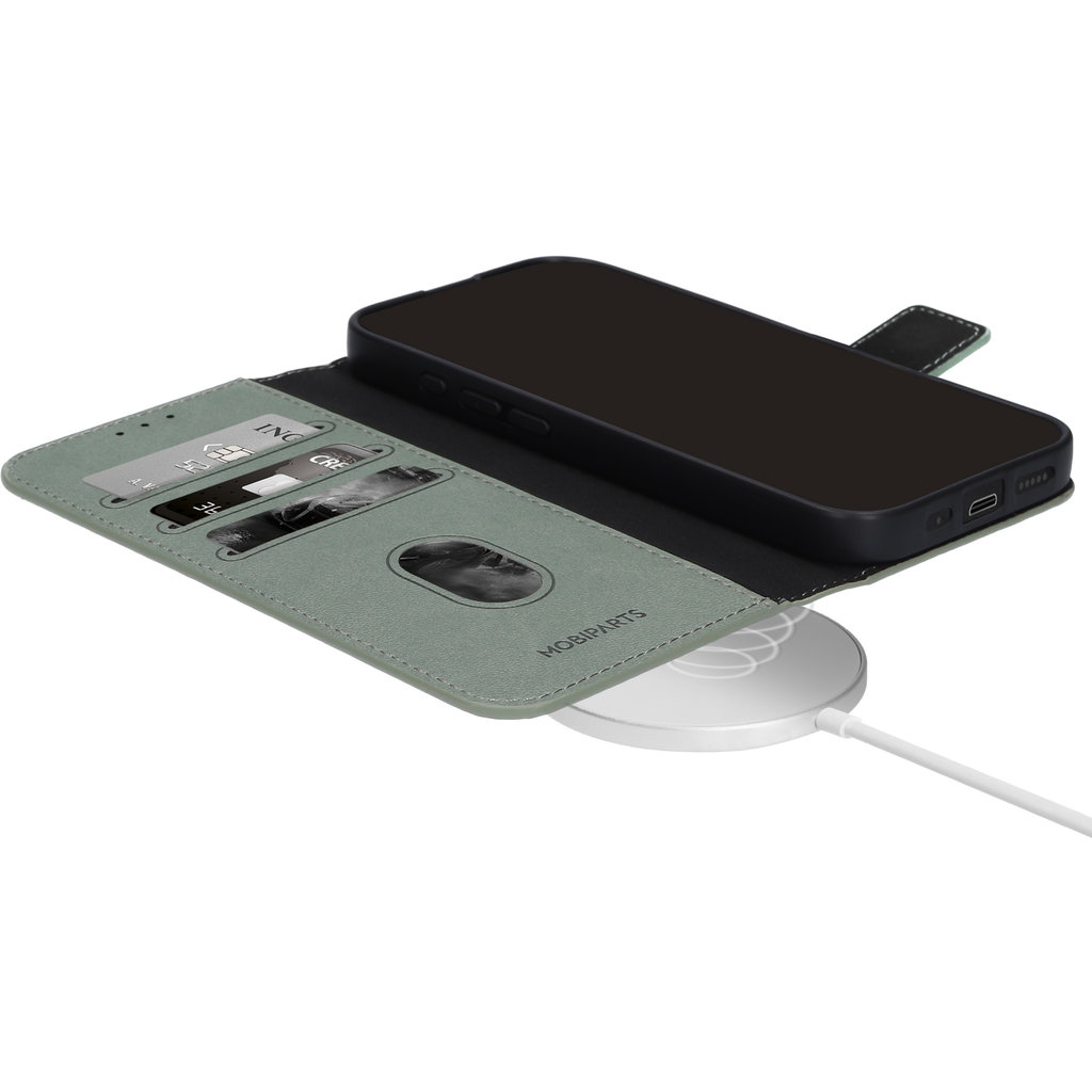 Mobiparts Classic Wallet Case Apple iPhone 17 Pro Stone Green (MagSafe Compatible) - Afbeelding 4