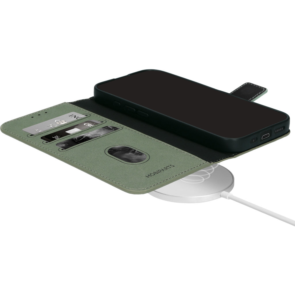 Mobiparts Classic Wallet Case Apple iPhone 17 Pro Max Stone Green (MagSafe Compatible) - Afbeelding 4