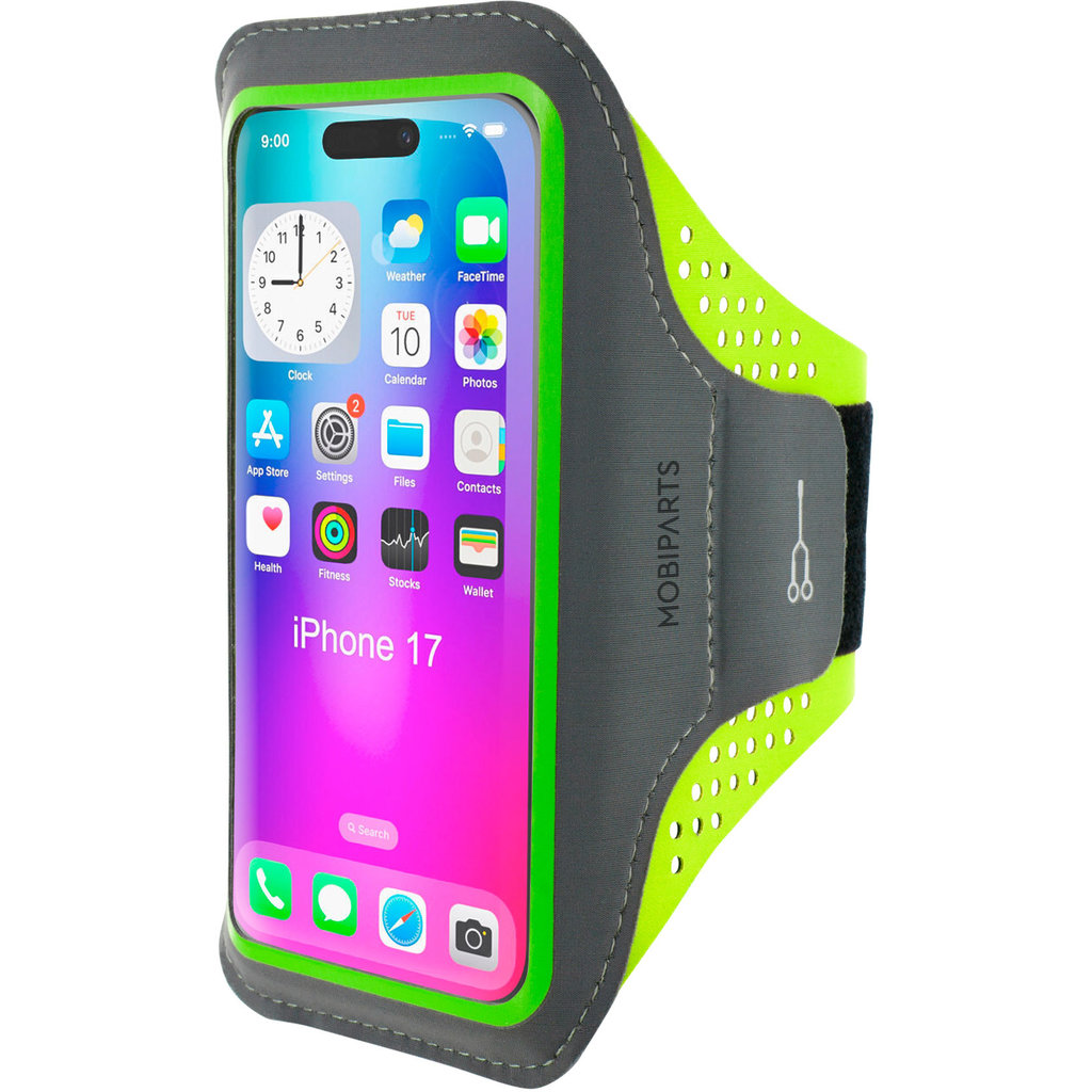 Mobiparts Comfort Fit Sport Armband Apple iPhone 17 Neon Green