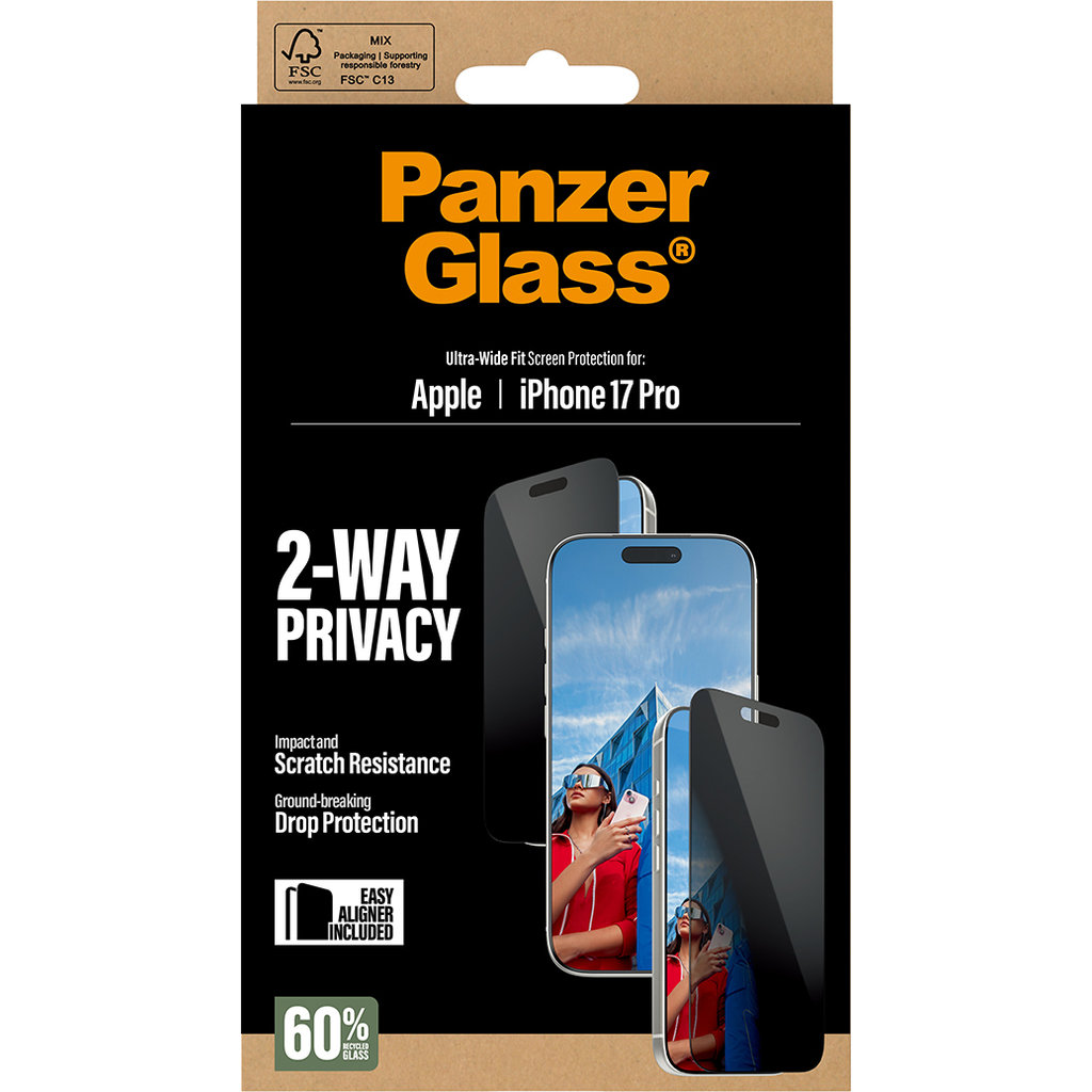 Panzerglass Apple iPhone 17 Pro - Ultra-Wide Fit Privacy Glass