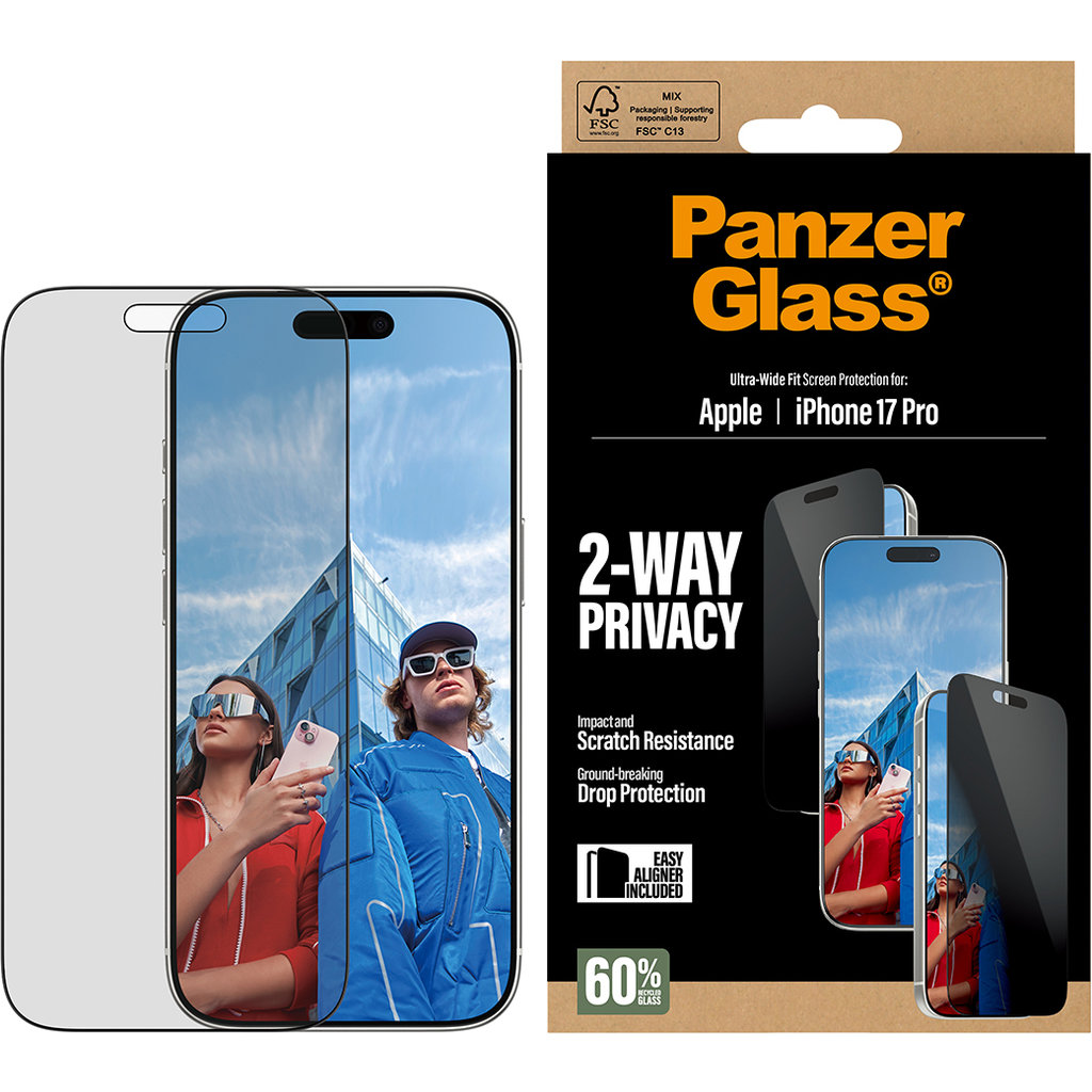 Panzerglass Apple iPhone 17 Pro - Ultra-Wide Fit Privacy Glass - Afbeelding 3