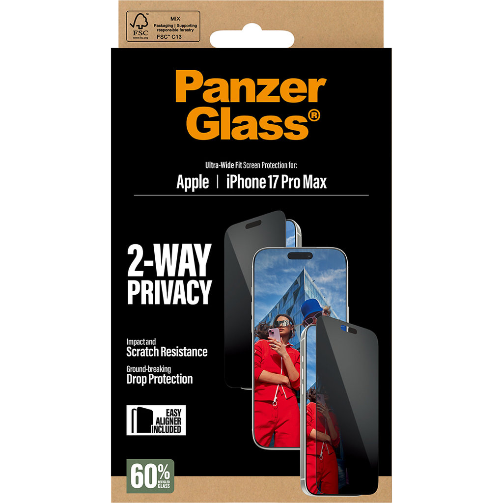 Panzerglass Apple iPhone 17 Pro Max - Ultra-Wide Fit Privacy Glass