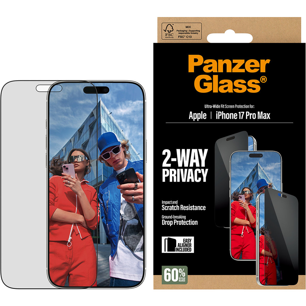 Panzerglass Apple iPhone 17 Pro Max - Ultra-Wide Fit Privacy Glass - Afbeelding 3