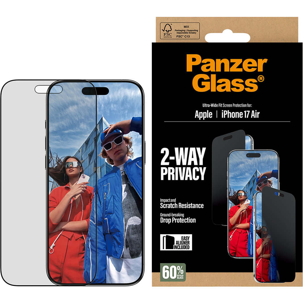 Panzerglass Apple iPhone 17 Air - Ultra-Wide Fit Privacy Glass - Afbeelding 3