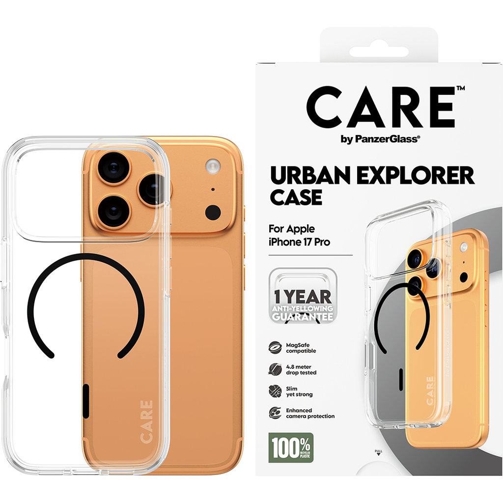 CARE by PanzerGlass Flagship Urban Combat Transp. Black MagSafe iPhone 17 Pro - Afbeelding 2